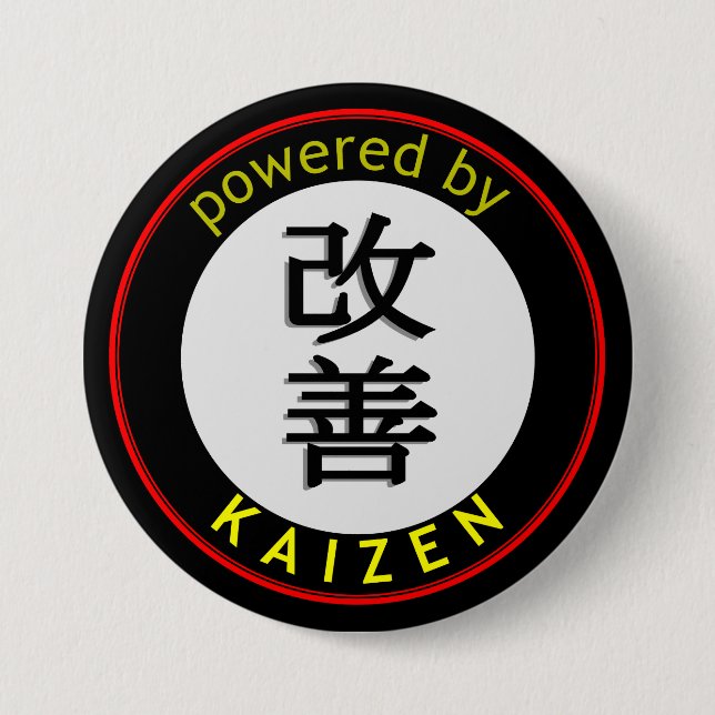 Badge Rond 7,6 Cm Alimenté par Kaizen (Devant)