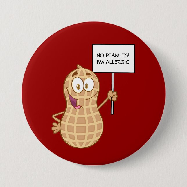Badge Rond 7,6 Cm Allergie d'arachide (personnalisable) (Devant)