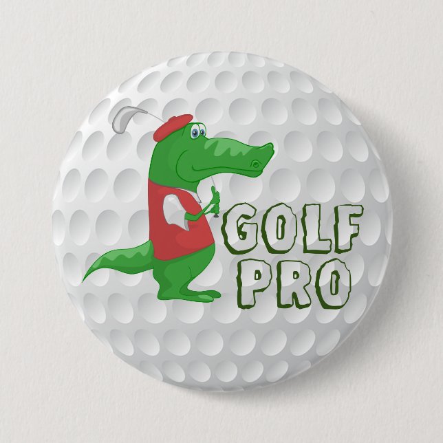 Badge Rond 7,6 Cm Alligator Golf Pro (Devant)