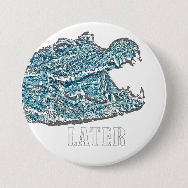 Badge Rond 7,6 Cm Alligator ultérieur (Devant)