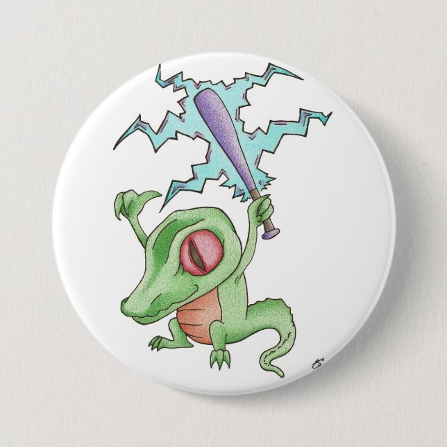 Badge Rond 7,6 Cm Alligators ! (Devant)