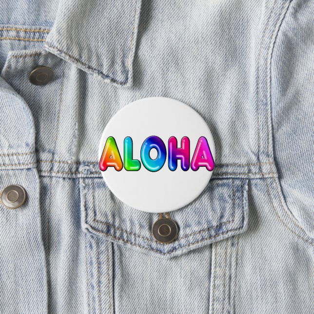 Badge Rond 7,6 Cm Aloha (En situation)