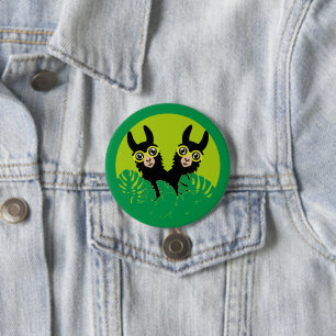 Badge Rond 7,6 Cm Alpaca llama Twins