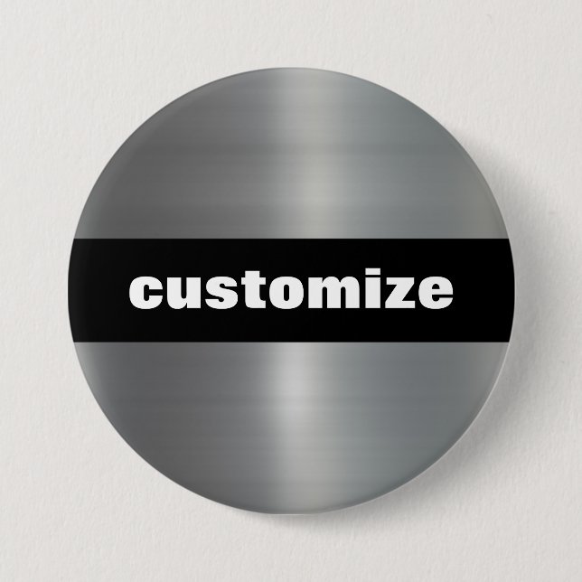 Badge Rond 7,6 Cm Aluminium brossé (Devant)