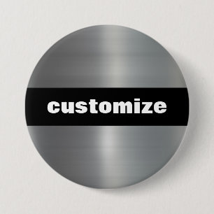 Badge Rond 7,6 Cm Aluminium brossé