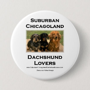 Badge Rond 7,6 Cm Amants suburbains de teckel de Chicagoland