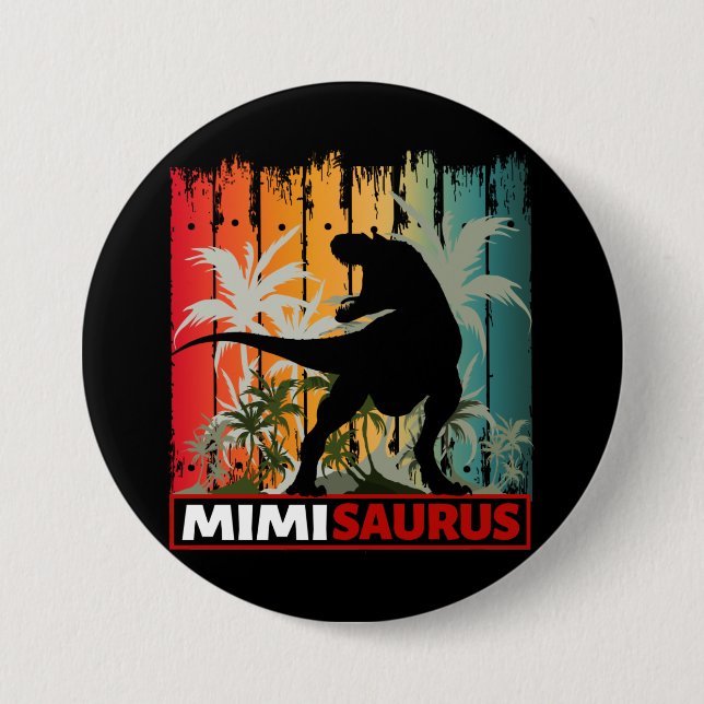 BADGE ROND 7,6 CM AMATEUR DE DINOSAURE MIMISAURUS (Devant)