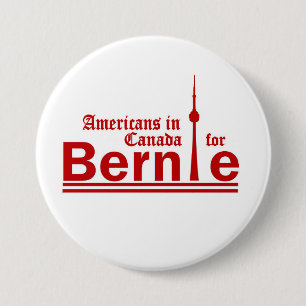 Badge Rond 7,6 Cm Américains au Canada pour Bernie