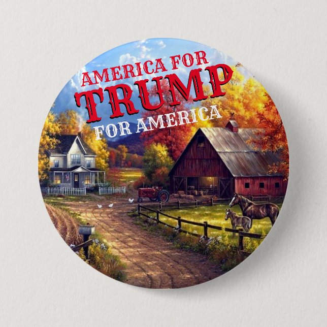 BADGE ROND 7,6 CM AMÉRIQUE POUR TRUMP (Devant)