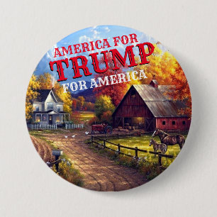 BADGE ROND 7,6 CM AMÉRIQUE POUR TRUMP