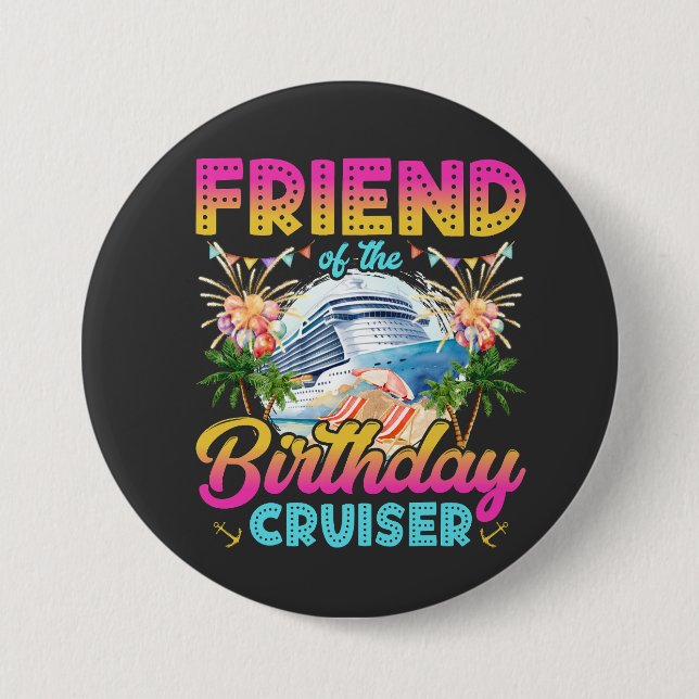 Badge Rond 7,6 Cm Ami de l'Anniversaire Cruiser Vacation Round (Devant)
