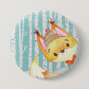 Badge Rond 7,6 Cm Amis animaux de région boisée au Forêt-Fox d'hi
