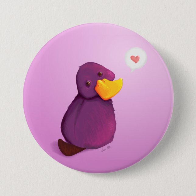 Badge Rond 7,6 Cm Amour de Platy (Devant)