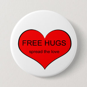 Badge Rond 7,6 Cm Amour libre de diffusion d'étreintes