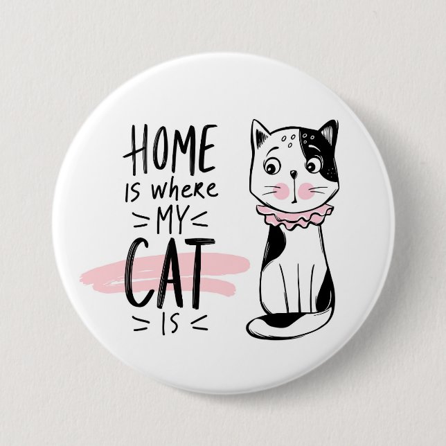 Badge Rond 7,6 Cm Amoureux des chats (Devant)