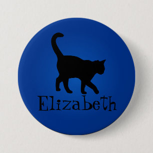 Badge Rond 7,6 Cm Amoureux des chats noir - Mon nom