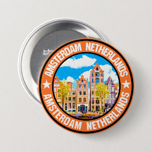 Badge Rond 7,6 Cm Amsterdam