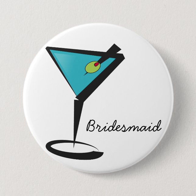 Badge Rond 7,6 Cm Amusant Aqua Martini (Devant)