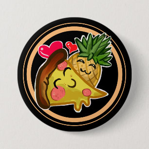 Badge Rond 7,6 Cm Ananas Pizza Love