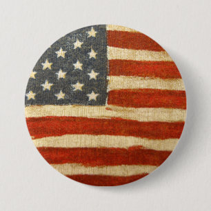 Badge Rond 7,6 Cm Ancien drapeau américain