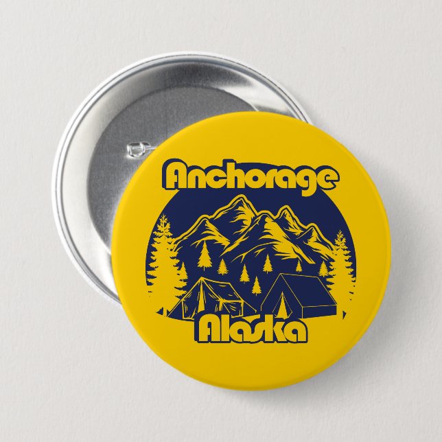 Badge Rond 7,6 Cm Ancrage Alaska (Devant & derrière)