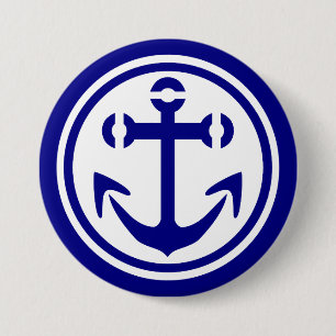 Badge Rond 7,6 Cm Ancre de marine