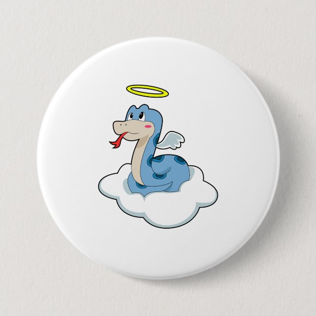 Badge Rond 7,6 Cm Angle nuage serpent (Devant)