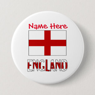 Badge Rond 7,6 Cm Angleterre et Anglais Drapeau Rouge Personnalisati