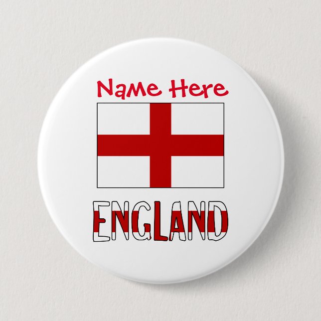 Badge Rond 7,6 Cm Angleterre et Anglais Drapeau Rouge Personnalisati (Devant)