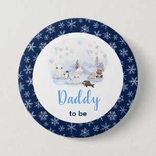 Badge Rond 7,6 Cm Animaux arctiques de conte de fées pour futur papa