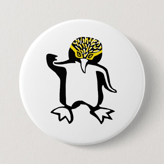 Badge Rond 7,6 Cm Animaux sauvages - Happy PENGUIN - Faune (Devant)