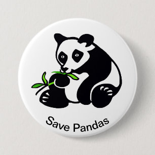 Badge Rond 7,6 Cm Animaux sauvages - Save PANDAS - faune