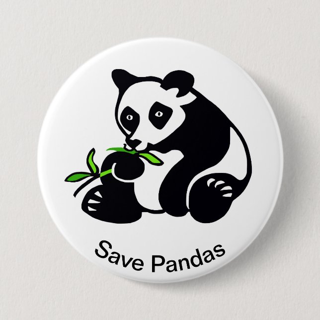 Badge Rond 7,6 Cm Animaux sauvages - Save PANDAS - faune (Devant)