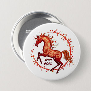 Badge Rond 7,6 Cm Année du cheval 2026
