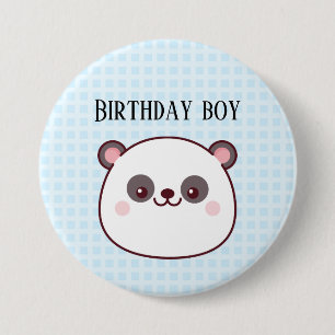 Badge Rond 7,6 Cm Anniversaire Boy Panda Kawaii