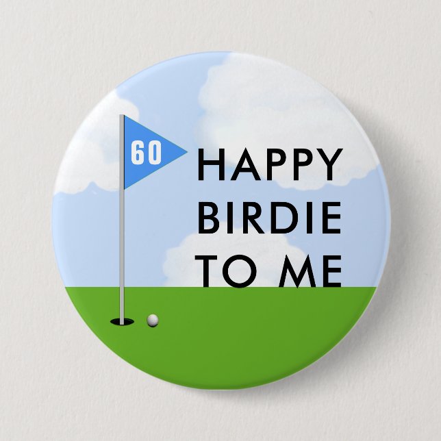 Badge Rond 7,6 Cm Anniversaire de golf drôle (Devant)