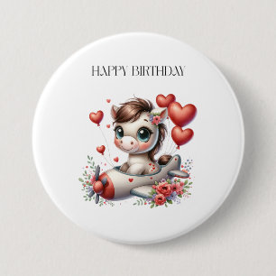 Badge Rond 7,6 Cm Anniversaire de Pony Pilot