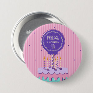 Badge Rond 7,6 Cm Anniversaire de Retro