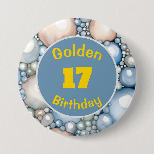 Badge Rond 7,6 Cm Anniversaire d'or Juin Pierre d'anniversaire Bouto