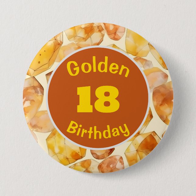 Badge Rond 7,6 Cm Anniversaire d'or novembre Bouton personnalisé Pie (Devant)