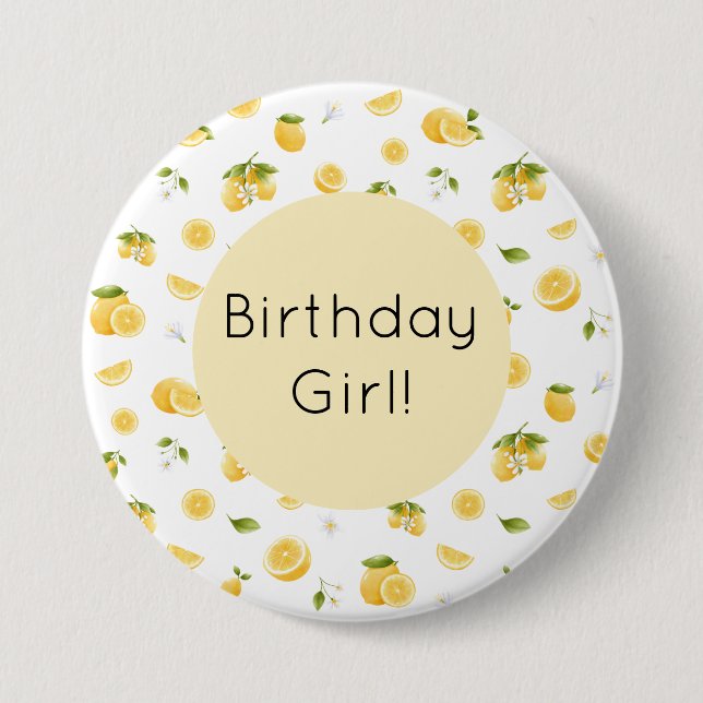 Badge Rond 7,6 Cm Anniversaire du citron (Devant)