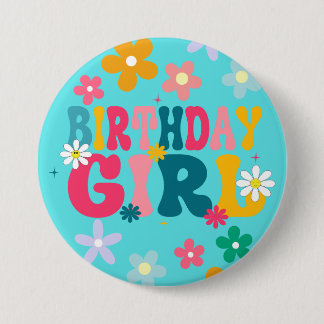 Badge Rond 7,6 Cm Anniversaire Fille 3" large ronde