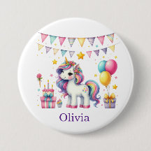 Anniversaire Licorne Mignonne Nom Personnalisé