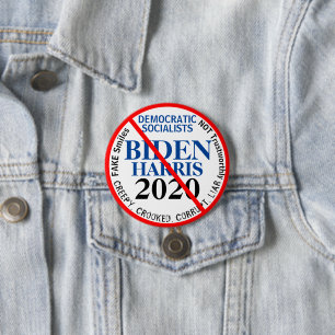 Badge Rond 7,6 Cm Anti-Democratic Biden Harris Modifier l'année
