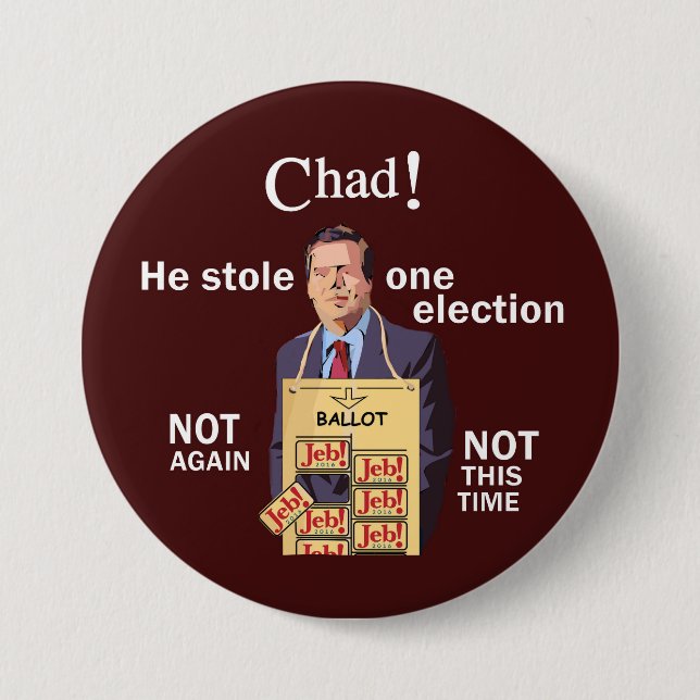 Badge Rond 7,6 Cm Anti-Jeb Bush 2016 (Devant)