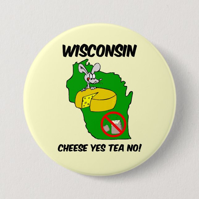 Badge Rond 7,6 Cm Anti thé du Wisconsin (Devant)
