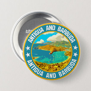 Badge Rond 7,6 Cm Antigua-et-Barbuda