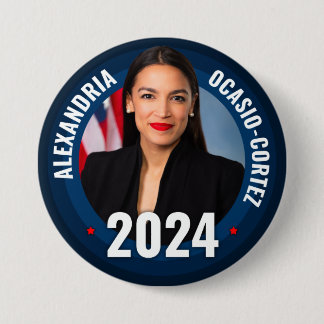 Badge Rond 7,6 Cm AOC - Alexandria Ocasio-Cortez 2024
