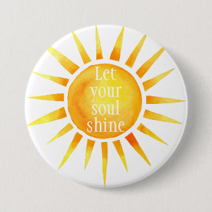 Badge Rond 7,6 Cm Aquarelle à l'âme brillante inspirante