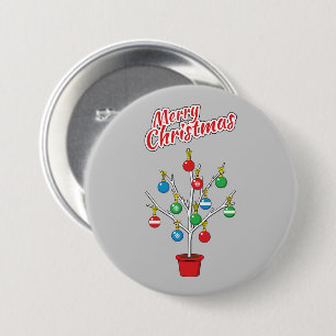 Badge Rond 7,6 Cm Arbre à branches nues de Noël - Joyeux Noël